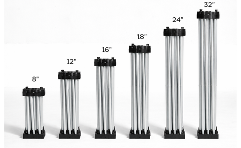 Intellistage risers in 6 heights: 8, 12, 16, 18, 24, 32 inches