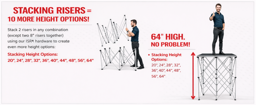 Stacking Risers - 10 More Height Options